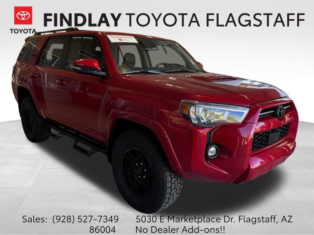 2023 Toyota 4Runner TRD Off-Road Premium in Barcelona Red Metallic — front three-quarter view